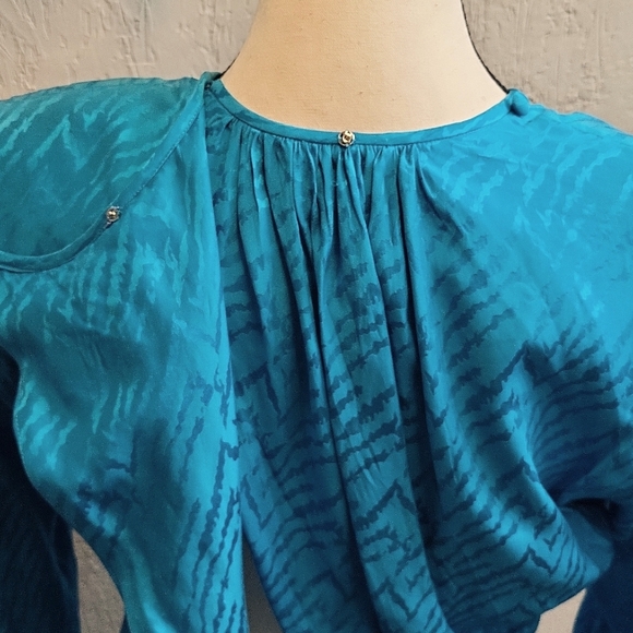 Vintage Adrianna Papell 100% Silk Animal Print Open Back Dress - Picture 10 of 12